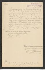 k.k. naturhistorisches Hofmuseum, Intendanzakten 1885-1896 (Hauer), Aktenzahl Z.4/1894, Seite 1